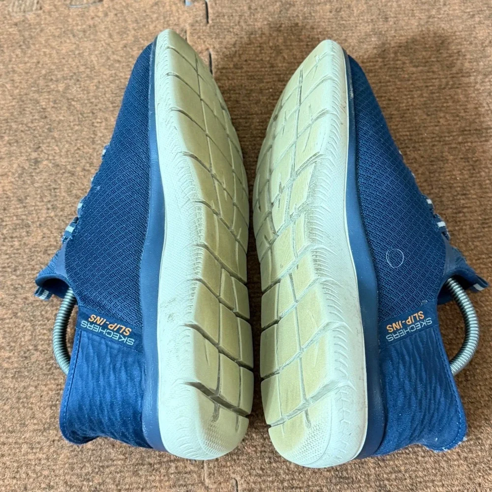 Skechers Hands Free Slip-ins Ultra Flex 3.0 Smooth‎ Step Navy Mens 7.5 Wide Fit